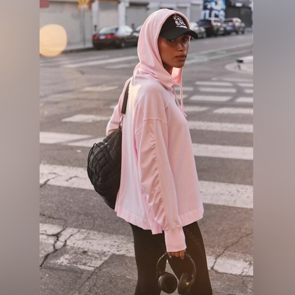 NWT free people Hot Shot Hooded Layer in Powder Pink Size: L - Picture 4 of 5